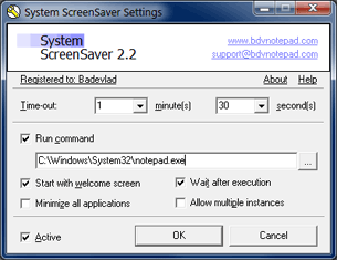 Open System ScreenSaver screen shot in a separate window
